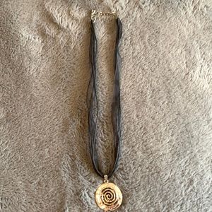 Silver and black ribbon necklace purchased at a boutique in Sedona, AZ